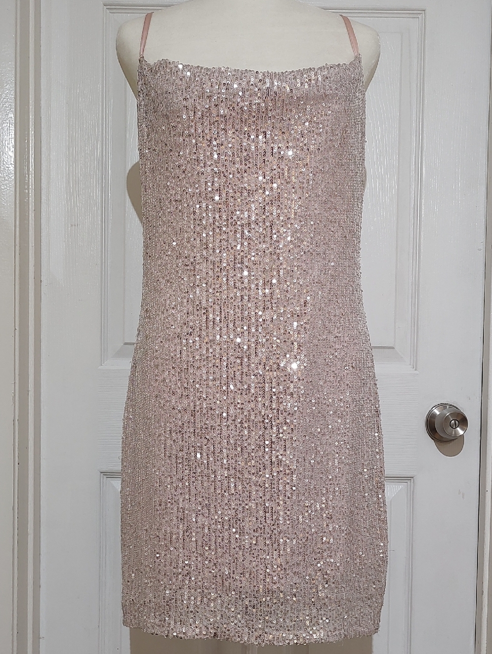 Sequin Blush Pink Cocktail Dress